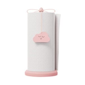 hotcan wood pink paper towel holder for countertop, cute paper towel holder with beer bottle opener, pink kitchen accessories made of beech wood, pink home decor, windproof design for outdoor use