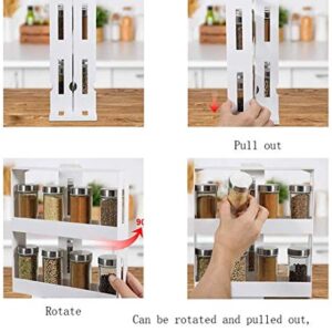 Spice Rack Seasoning Storage Holder, Two 2-Tiered Shelves, Seasoning Spice Jar Rack Rotating Cabinet Shelf Double Kitchen Organizer Swivel Spice Rack For Spice Bottles