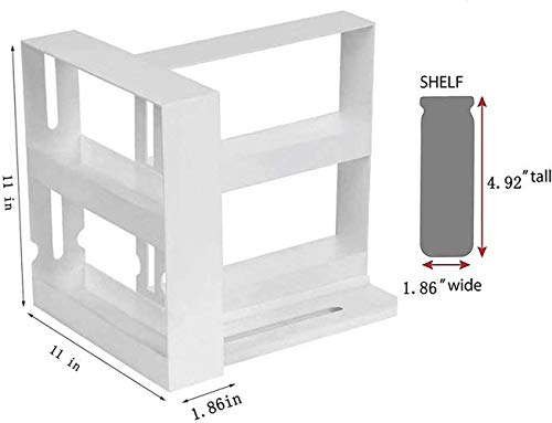 Spice Rack Seasoning Storage Holder, Two 2-Tiered Shelves, Seasoning Spice Jar Rack Rotating Cabinet Shelf Double Kitchen Organizer Swivel Spice Rack For Spice Bottles