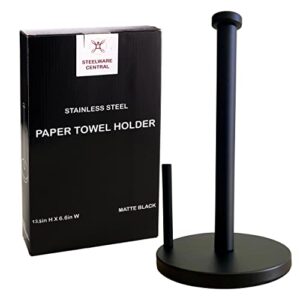 steelware central paper towel holder stainless steel (matte black)