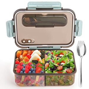 miniq bento box adult lunch box,lunch box kids,1500ml for lunch,microwave & dishwasher & freezer safe, bpa free (black)