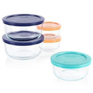 pyrex simply store 10 piece set with colored lids