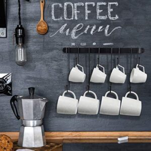 AJART Coffee Mug Rack Form Hand-Forged Cup Holder (17”/8 Hooks) Coffee Mug Hangers for Kitchen Organizer and Mug Hangers for The Wall