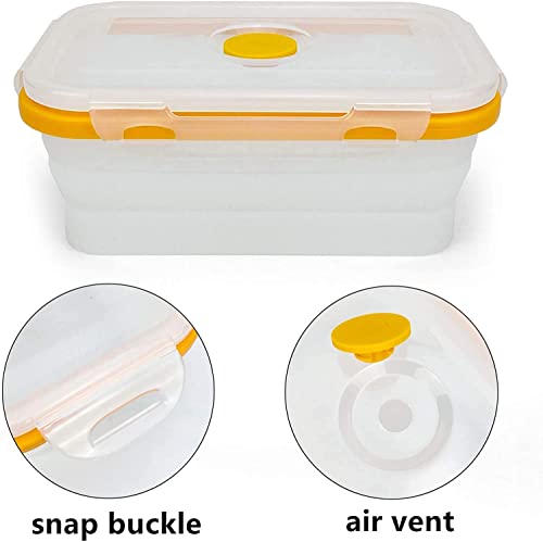 ECOBERI Collapsible Food Storage Containers, Food Grade Silicone, BPA Free, Airtight Snap-Top Lids, Microwave and Dishwasher Safe, Set of 5