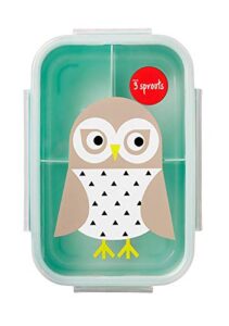 3 sprouts lunch bento box – leakproof 3 compartment lunchbox container for kids , 8.5×5.75×2.5 inch (pack of 1)