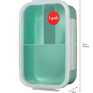 3 Sprouts Lunch Bento Box – Leakproof 3 Compartment Lunchbox Container for Kids , 8.5x5.75x2.5 Inch (Pack of 1)