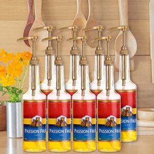 8 Pieces Syrup Pumps, Coffee Syrup Dispenser Pump, Flavor Syrup Pump Fits 750ml Bottles for Coffee Syrups Snow Cones Caramel Flavorings Bottle (Gold)