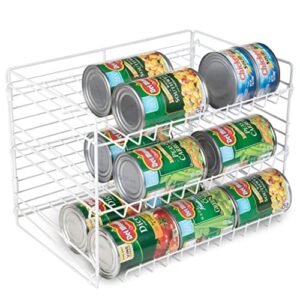 smart design 3-tier can rack organizer – adjustable – steel metal wire – pantry, spice, cabinet, under sink, fridge storage organization – kitchen (14.5 x 10.25 inch) [white]