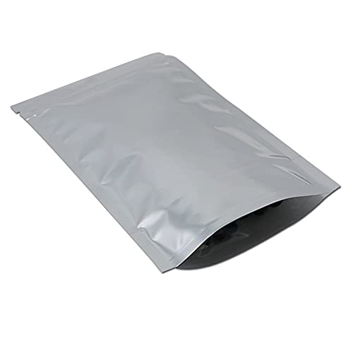 100 Pieces Stand Up Clear Front Zipper Lock Resealable Aluminum Mylar Foil Plastic Packaging Bag for Zip Heat Seal Package Lock with Tear Notch Long Term Food Storage 3.5x5.5 inch