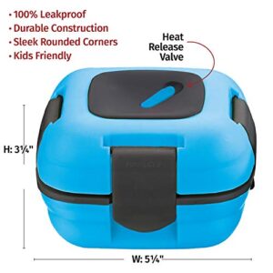 Lunch Box ~ Pinnacle Insulated Leak Proof Lunch Box for Adults and Kids - Thermal Lunch Container With NEW Heat Release Valve, 16 oz (Blue)