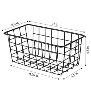 5 Pack Wire Storage Baskets, Hanging Wall Basket Premium Metal Storage Bin Organizer Basket for Home Office Kitchen Pantry Bathroom Countertop