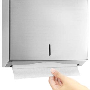 Alpine Industries C-Fold/Multifold Paper Towel Dispenser - Brushed Stainless Steel (290 C Folds/ 380 Multi-Fold)