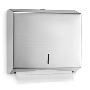 Alpine Industries C-Fold/Multifold Paper Towel Dispenser - Brushed Stainless Steel (290 C Folds/ 380 Multi-Fold)