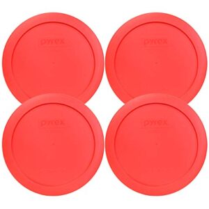 pyrex 7201-pc round red 6.5″ 4 cup lid for glass bowl 4 pack