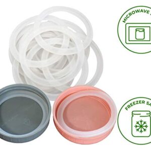 Platinum Silicone Sealing Rings Gaskets for Leak Proof Mason Jar Lids (10 Pack, Wide Mouth)