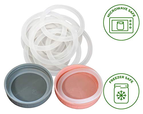 Platinum Silicone Sealing Rings Gaskets for Leak Proof Mason Jar Lids (10 Pack, Wide Mouth)