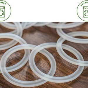 Platinum Silicone Sealing Rings Gaskets for Leak Proof Mason Jar Lids (10 Pack, Wide Mouth)