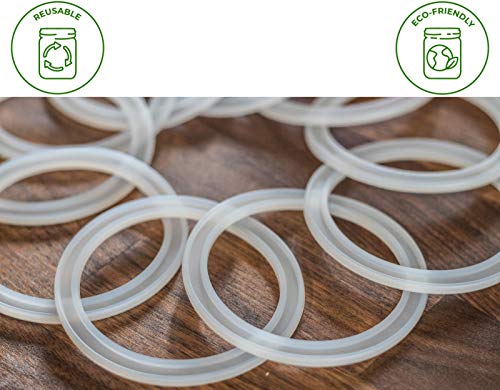 Platinum Silicone Sealing Rings Gaskets for Leak Proof Mason Jar Lids (10 Pack, Wide Mouth)