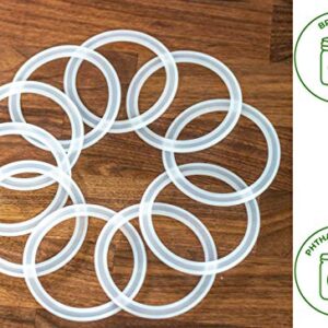 Platinum Silicone Sealing Rings Gaskets for Leak Proof Mason Jar Lids (10 Pack, Wide Mouth)