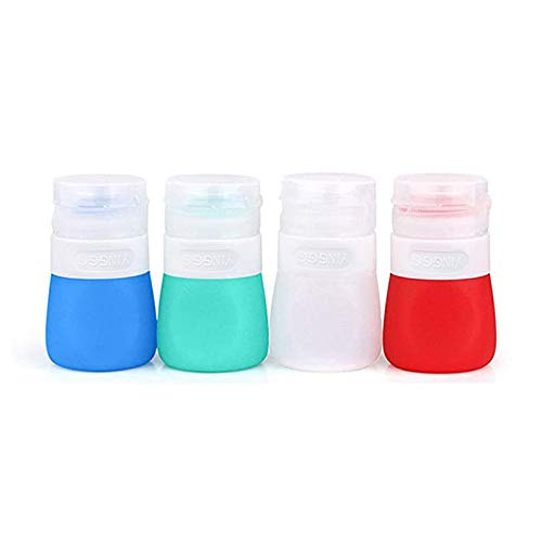 YINGGG Squeeze Portable Salad Dressing Container to Go Bottles Sauce Leakproof Condiment Storage Bottle, Dressing to Go for Lunch set of 4 (37ML)