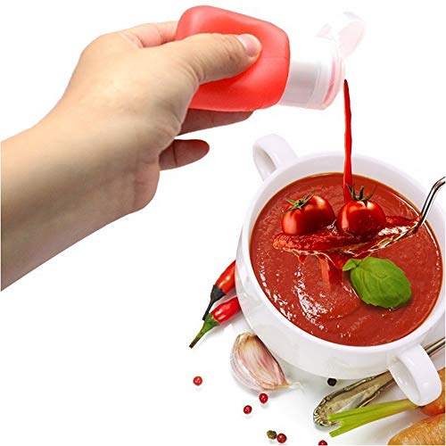 YINGGG Squeeze Portable Salad Dressing Container to Go Bottles Sauce Leakproof Condiment Storage Bottle, Dressing to Go for Lunch set of 4 (37ML)