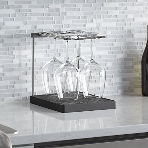 KOHLER K-8628-CHR Wine Glass Drying Rack, Charcoal