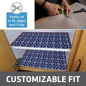 Drymate Premium Luxury Shelf & Drawer Liner, Thick Cushioned Fabric, Non-Adhesive, Absorbent, Waterproof, Slip-Resistant, Liners for Kitchen Cabinets, Cupboards (USA Made)(12”x59”)(2-Pack)(Indigo)