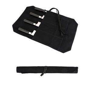 hersent knife roll, chef’s knife roll bag, portable knife bag, travel chef knife case carrier storage bag with 4 slots, knife pouch for chef or culinary enthusiasts men women,butcher knife roll bag