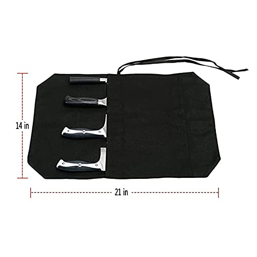 HERSENT Knife Roll, Chef's Knife Roll Bag, Portable Knife Bag, Travel Chef Knife Case Carrier Storage Bag with 4 Slots, Knife Pouch for Chef or Culinary Enthusiasts Men Women,Butcher Knife Roll Bag