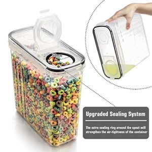 Cereal & Dry Food Storage Containers, Wildone Airtight Cereal Storage Containers Set of 8 [2.5L / 85.4oz] for Sugar, Flour, Snack, Baking Supplies, Leak-proof with Black Locking Lids