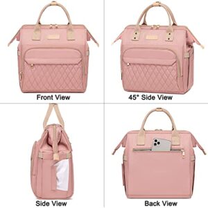 AIJIEKE Lunch Bag For Women, Cute Insulated Lunch Bag, Large Lunch Tote For Work, Leak Proof Lunch Box For Adults, Lunch Purse, Cooler Bag With Side Pockets And Shoulder Strap For Picnic Office(Pink)