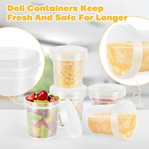 GLCON [16 Oz 5 Pack Twist Cap Food Soup Storage Containers with Lids Reusable Freezer Containers for Food with Screw On Lids, Freezer Container Leak Proof, Airtight BPA Free