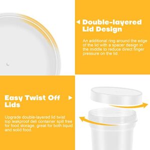 GLCON [16 Oz 5 Pack Twist Cap Food Soup Storage Containers with Lids Reusable Freezer Containers for Food with Screw On Lids, Freezer Container Leak Proof, Airtight BPA Free