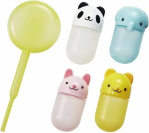 torune lunch bento soy sauce case container with dropper, animals