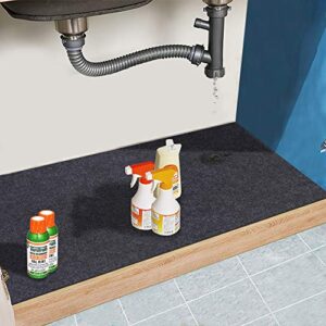 under the sink mat,cabinet mat – absorbent/waterproof – protects cabinets, premium shelf liner, contains liquids,washable(24in x 36in) (24″×36″)