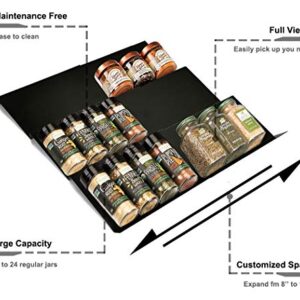 Artibear Expandable Spice Rack Drawer Organizer for 8" to 16" Kitchen Cabinets Drawer Tray, Set of 6