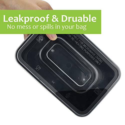 Meal Prep Container, 50 Pack (750ML/ 26 OZ) Food Storage Containers with Lids, Disposable Bento Box Reusable Plastic Lunch Box Kitchen Food Take-Out Box Microwave/Dishwasher/Freezer Safe