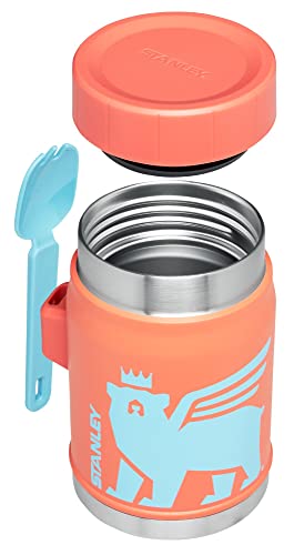 Stanley Heritage Insulated Food Jar for Kids (8 and Above) with Spork, 14oz Stainless Steel Kids’ Lunch Box, Dishwasher Safe and BPA-Free