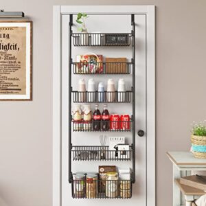 covaodq 6-tier pantry door organization and storage over the door pantry organizer metal hanging kitchen spice rack can organizer