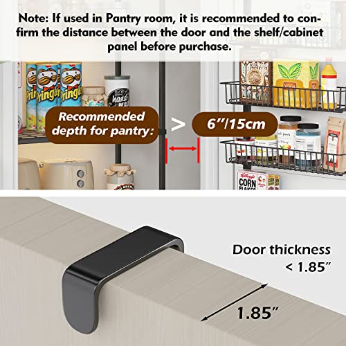 COVAODQ 6-Tier Pantry Door Organization and Storage Over the Door Pantry Organizer Metal Hanging Kitchen Spice Rack Can Organizer