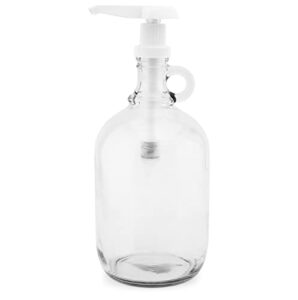 cornucopia half gallon glass pump dispenser bottle, 64-ounce jug with pump for sauces, syrups, soaps and more
