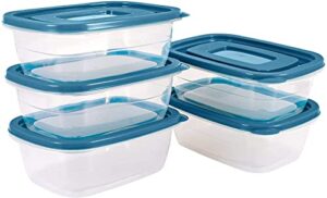 pedeco rectangle plastic portion box sets with lids.food storage box,container sets,food storage,food containers,cereal containers,use for school,work and travel,0.53 quarts(500ml) per box,set of 5