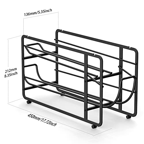 CANYAVE Soda Can Organizer Storage Rack, 2 Pack Stackable Beverage Soda Can Dispenser Organizer Holder for Refrigerator, Cabinet, Pantry (Black)