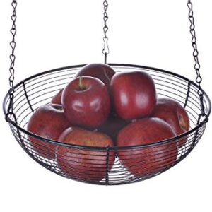 SunnyPoint 3 Tier hanging Fruit Basket, Black Coating