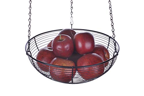 SunnyPoint 3 Tier hanging Fruit Basket, Black Coating