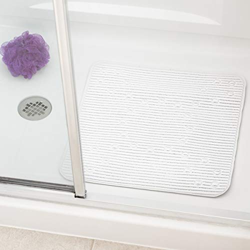 Clorox Cushioned Shower Mat, Non-Slip With Suction Cups, 21 x 21 Inches, White, 285343