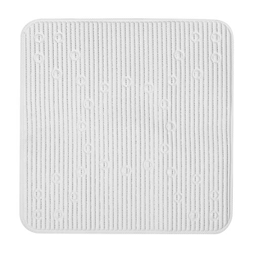 Clorox Cushioned Shower Mat, Non-Slip With Suction Cups, 21 x 21 Inches, White, 285343