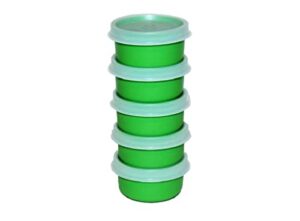 tupperware set of 5 smidgets 1 ounce mini containers green