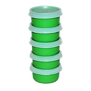 Tupperware Set of 5 Smidgets 1 Ounce Mini Containers Green