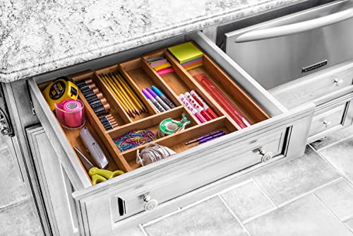 Bellemain Expandable Bamboo Drawer Organizer - Large Kitchen Utensil Holder for Cutlery, Silverware, Flatware Storage - Utensil Organizer for Kitchen Drawers, Desk, Junk Drawer Organizer Tray, 8-Slot